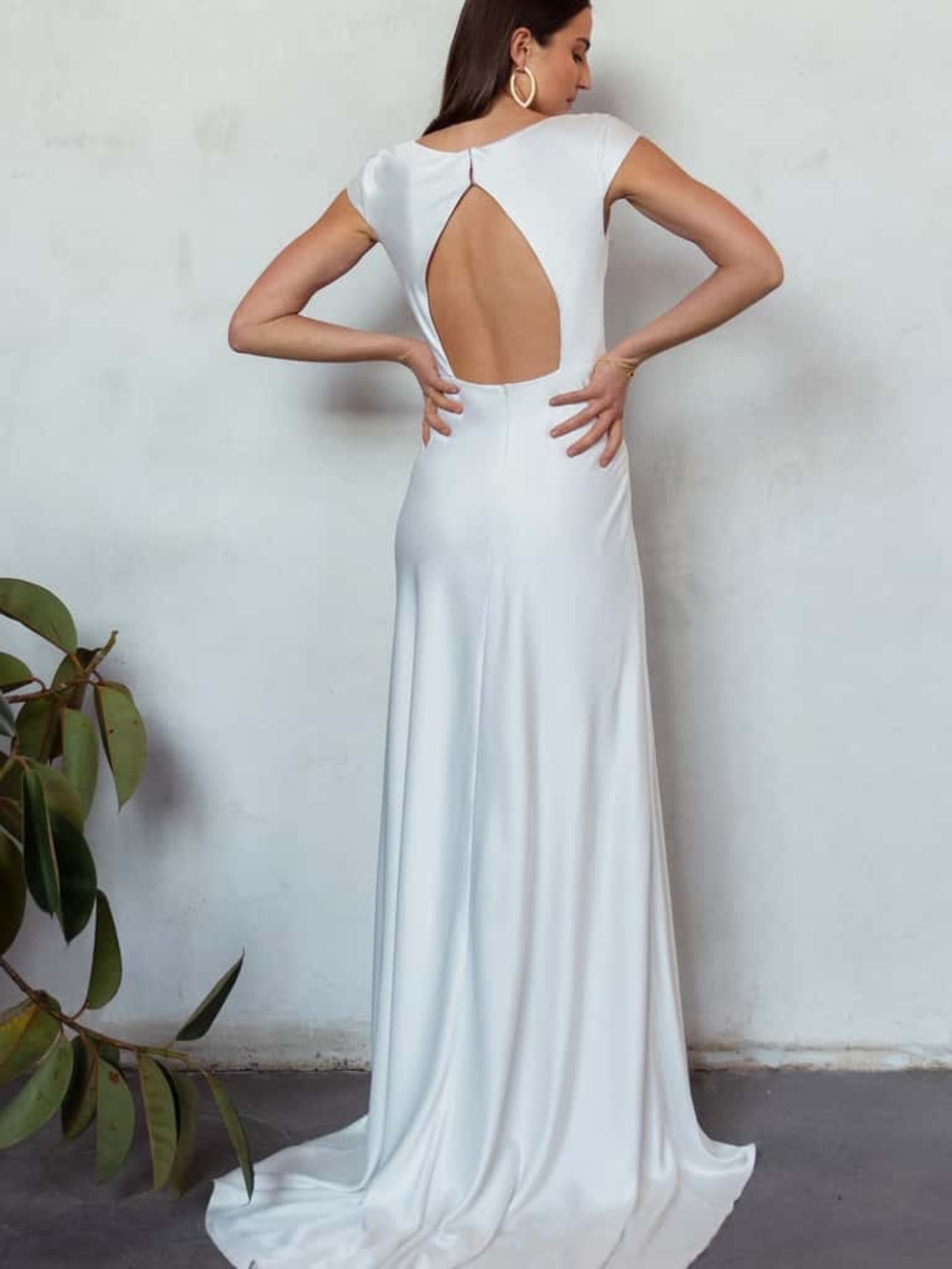 Jenny Yoo White V-Neck Cap Sleeve Bridal Gown - Picture 2 of 2